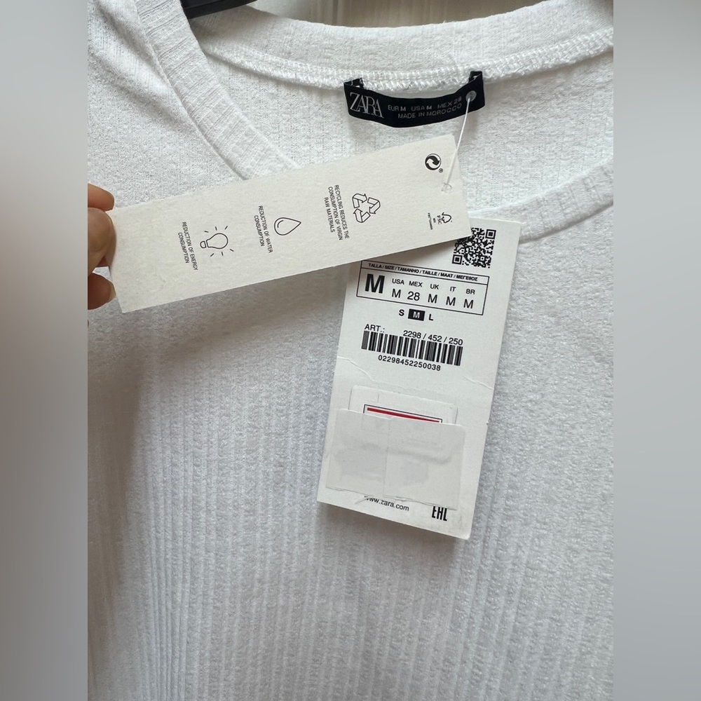 🤍 NWT! ZARA Ribbed White Top - Picture 3 of 9